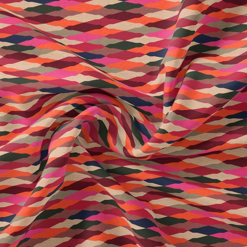 Multicolour Scales Repeat Digital Printed Fabric - Weightless