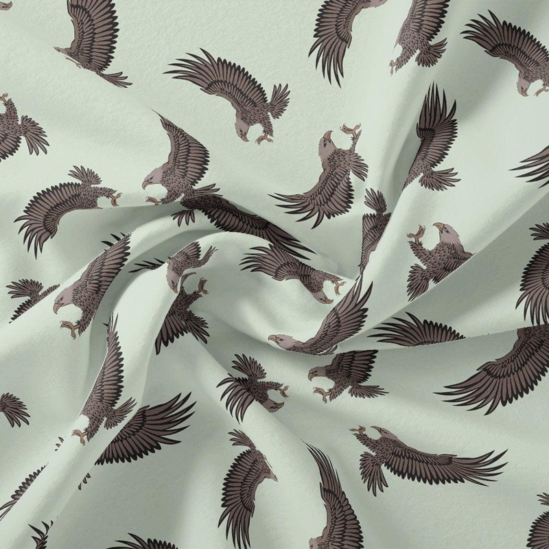 Seamless Eagle Bird Pattern Digital Printed Fabric - Weightless