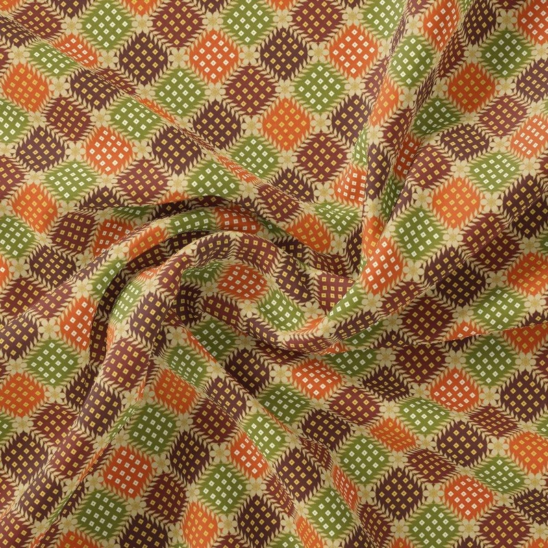 Seamless Honeycomb Repeat Pattern Digital Printed Fabric - Weightless