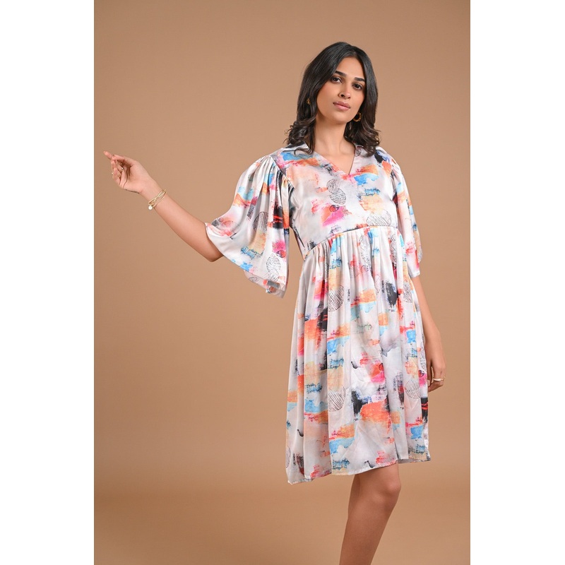 Abstract Print Casual Dress