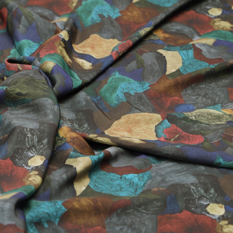 Abstract Print Crepe Fabric