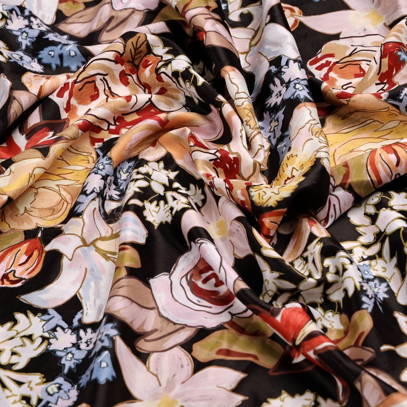 Black Floral Fabric