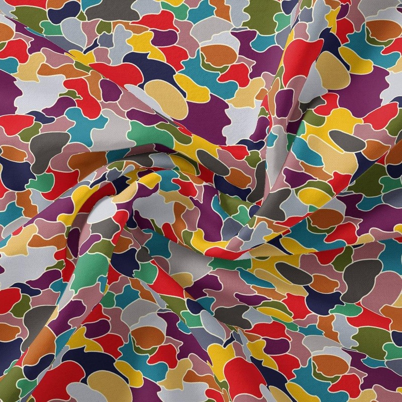 Colourful Marble Abstract Art Digital Printed Fabric - Pure Georgette