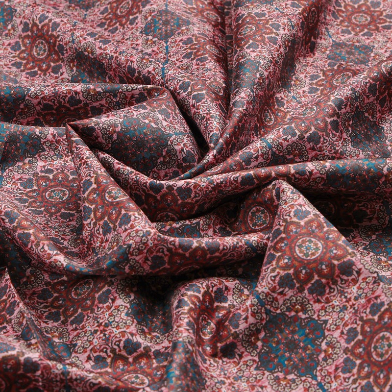 Dola Silk Pink Floral Printed Fabric