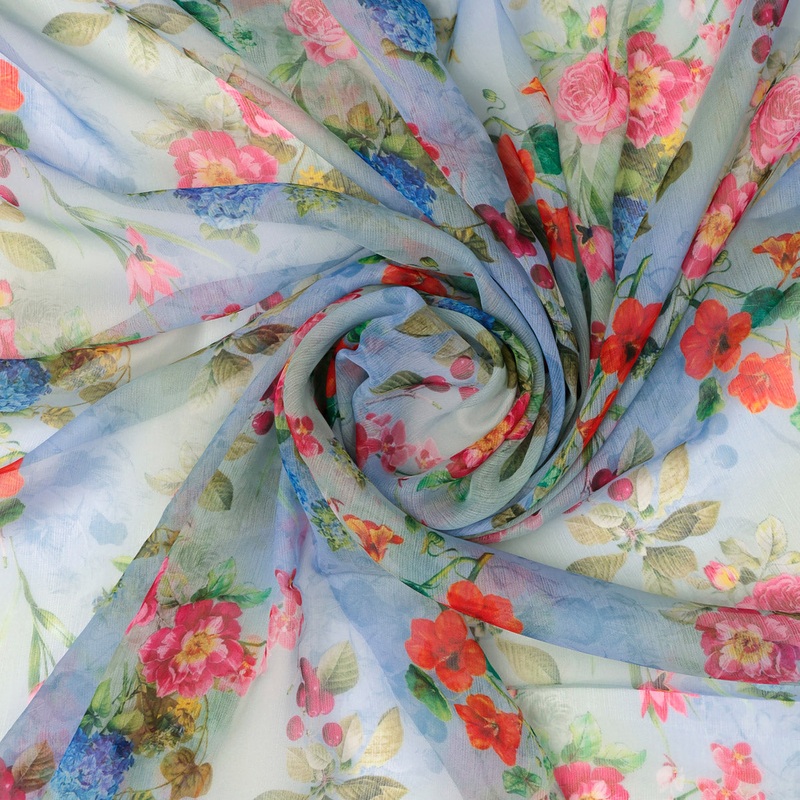 FAB VOGUE Studio Floral Chiffon Fabric