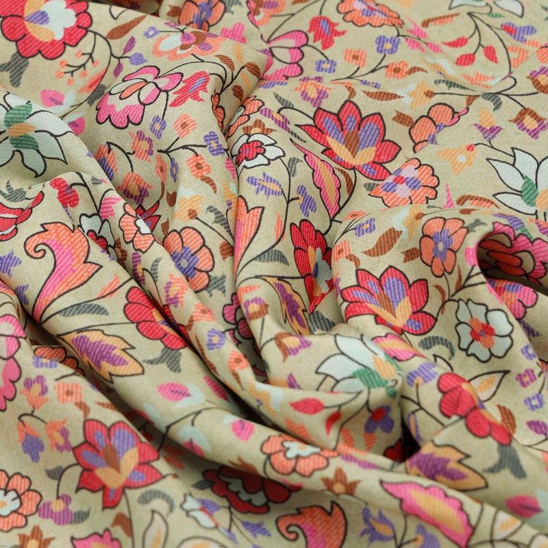 Floral Printed Crepe Fabric