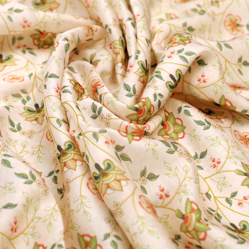 Floral Printed Linen Fabric