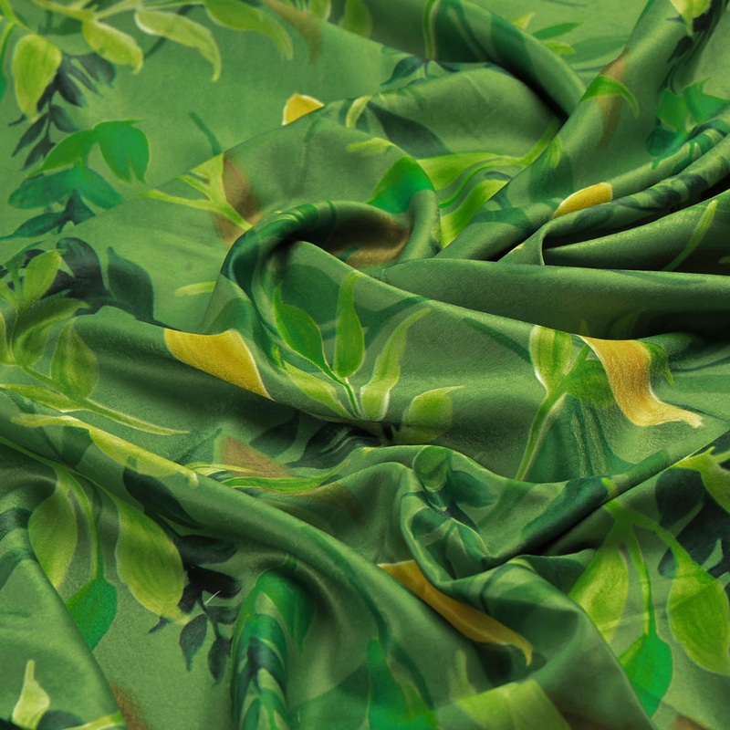 Green Leaves Printed Fabric