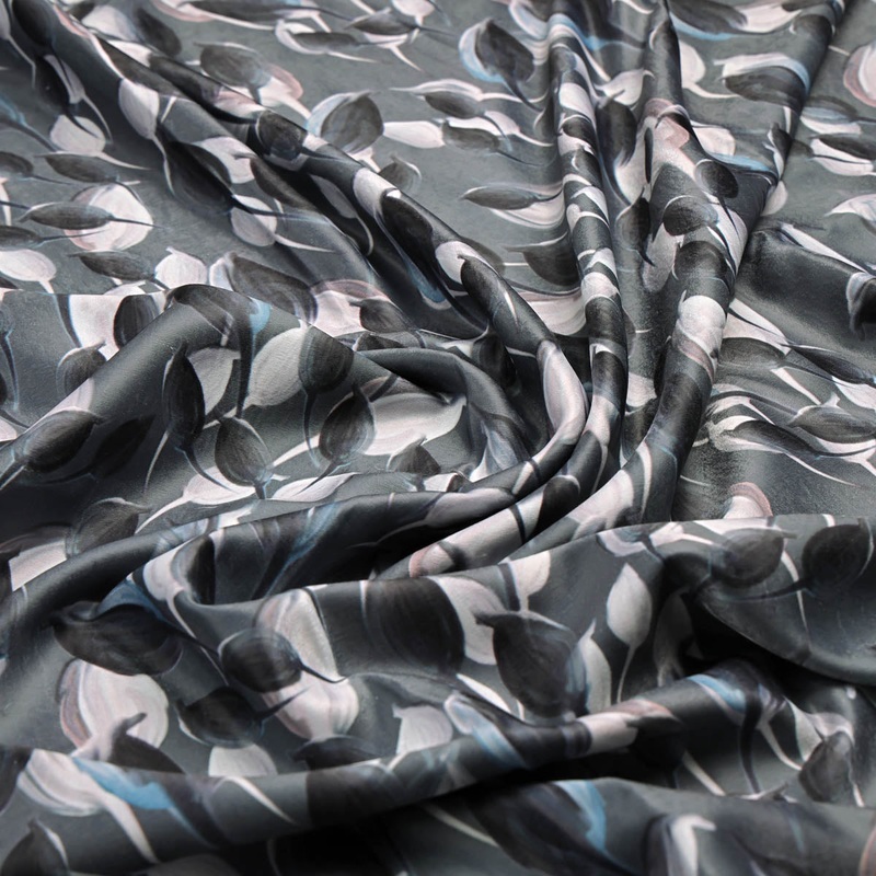 Grey Floral Fabric