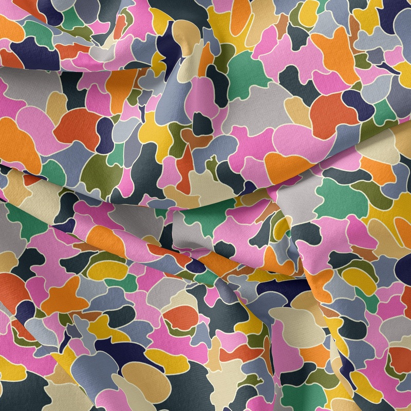 Seamless Rainbow Marble Art Digital Printed Fabric - Pure Georgette