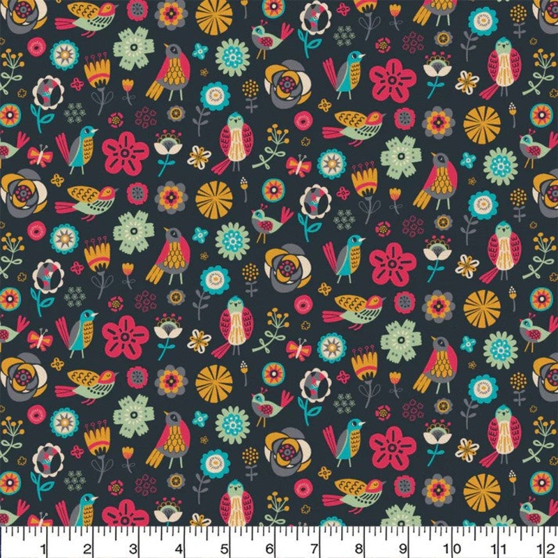 $5/yard  Birds of a Feather Graphite