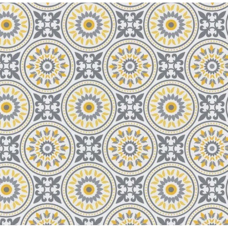$5/yard Medallion Mosaic White