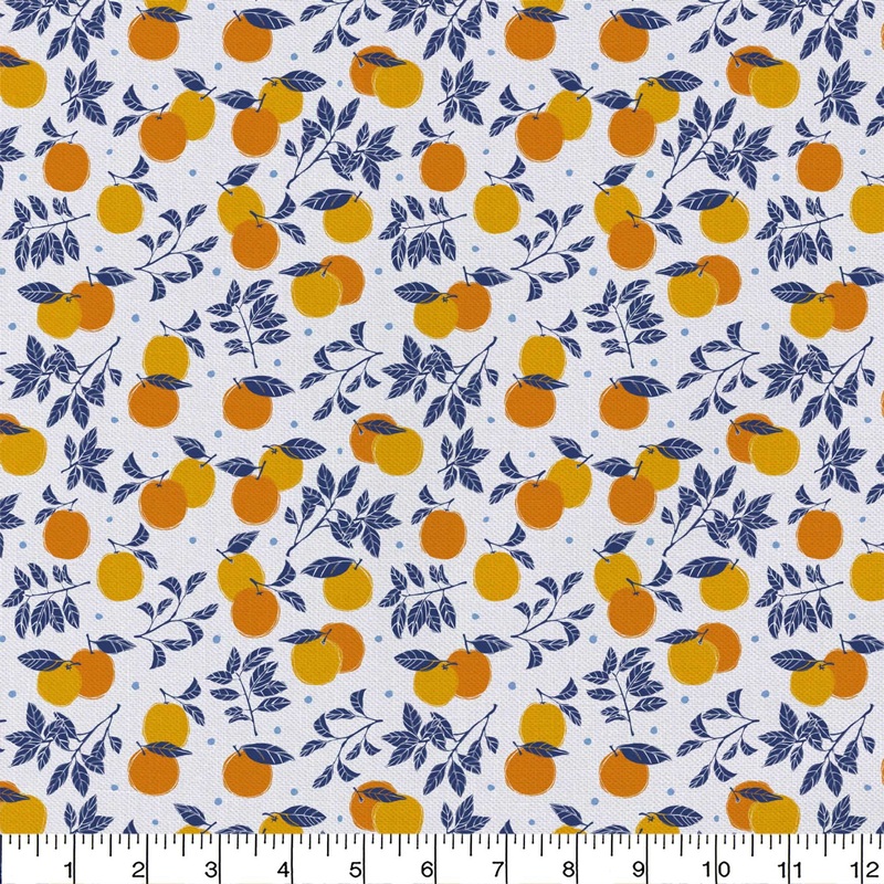 $5/yard  Oranges on White