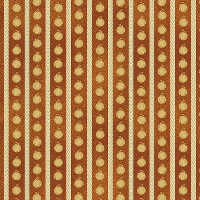 Benartex A Wooly Autumn Pumpkin Stripe Spice Brown 13059-77