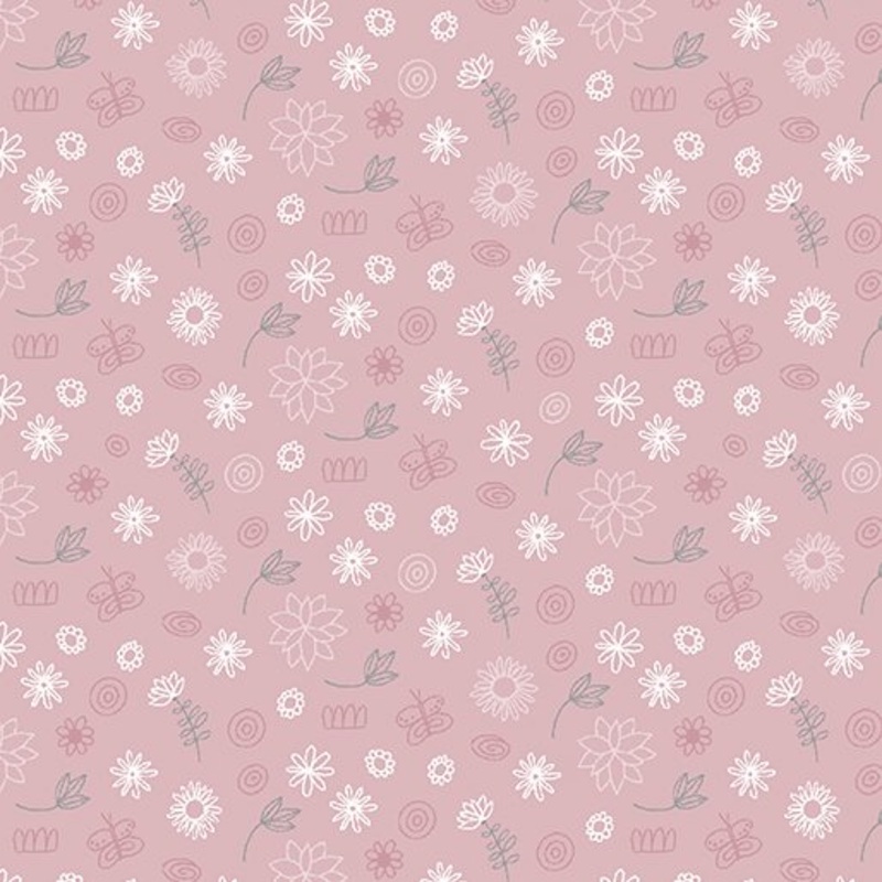Benartex Baby Buddies Doodads Pink 10284-01