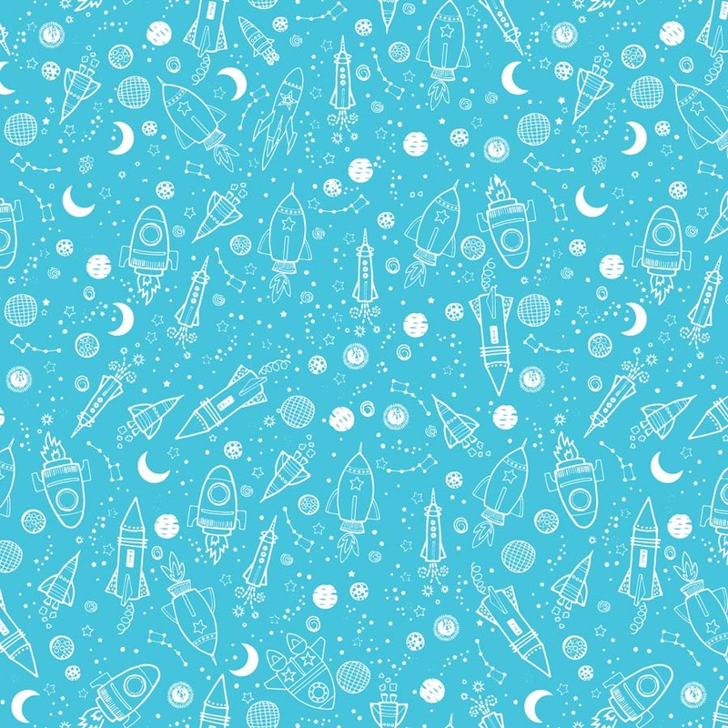 Benartex Lift Off Space Galaxy Turquoise 12606G-84