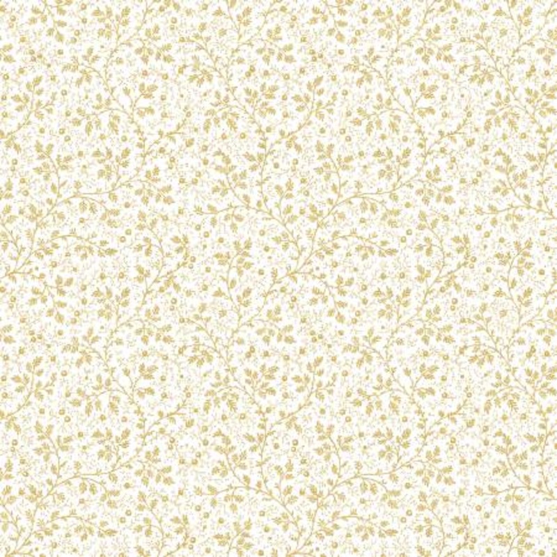 Windham Fabrics Frosted Forest Ditsy Vine White Metallic 53003M-1