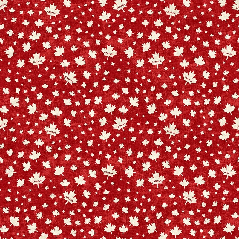 Canadian Classics 3 - Canada Leaf in Red Cream - Deborah Edwards - Northcott