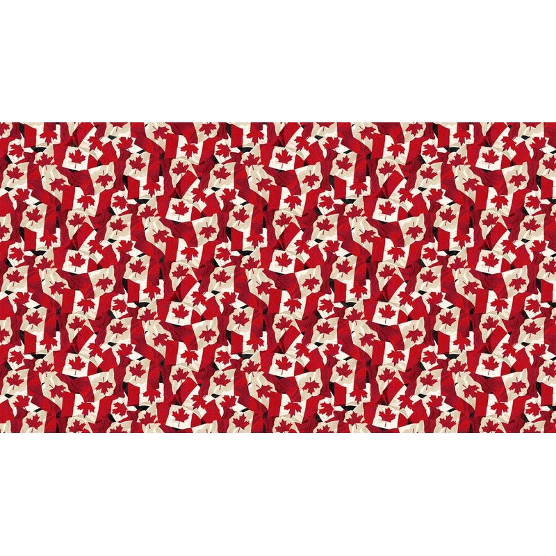 Canadian Classics 3 - Flags in Black Multi - Deborah Edwards - Northcott