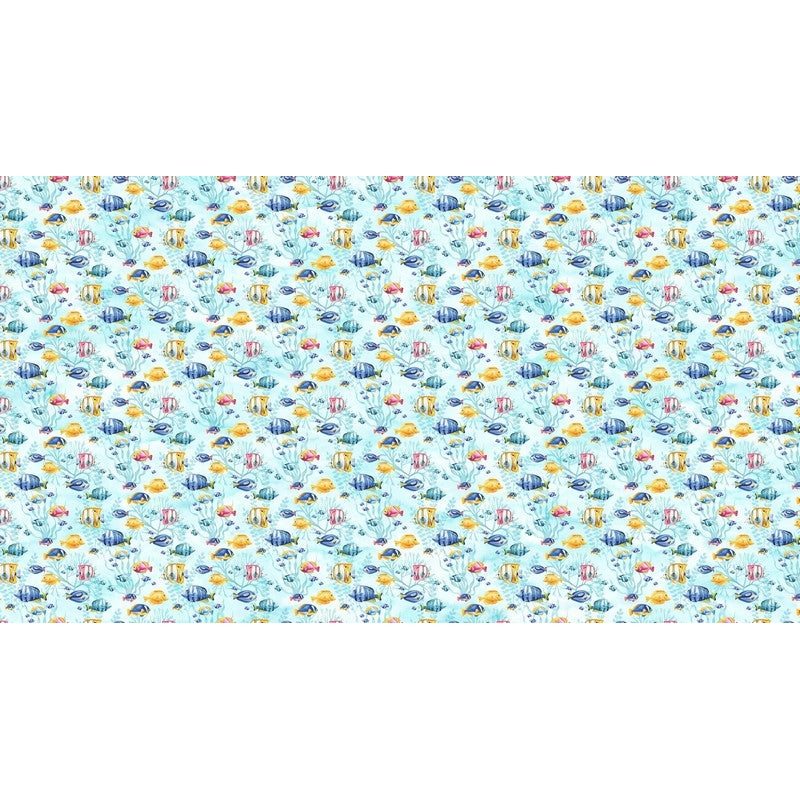 Coastal Breeze - Coral Reef in Turquoise Multi - Northcott