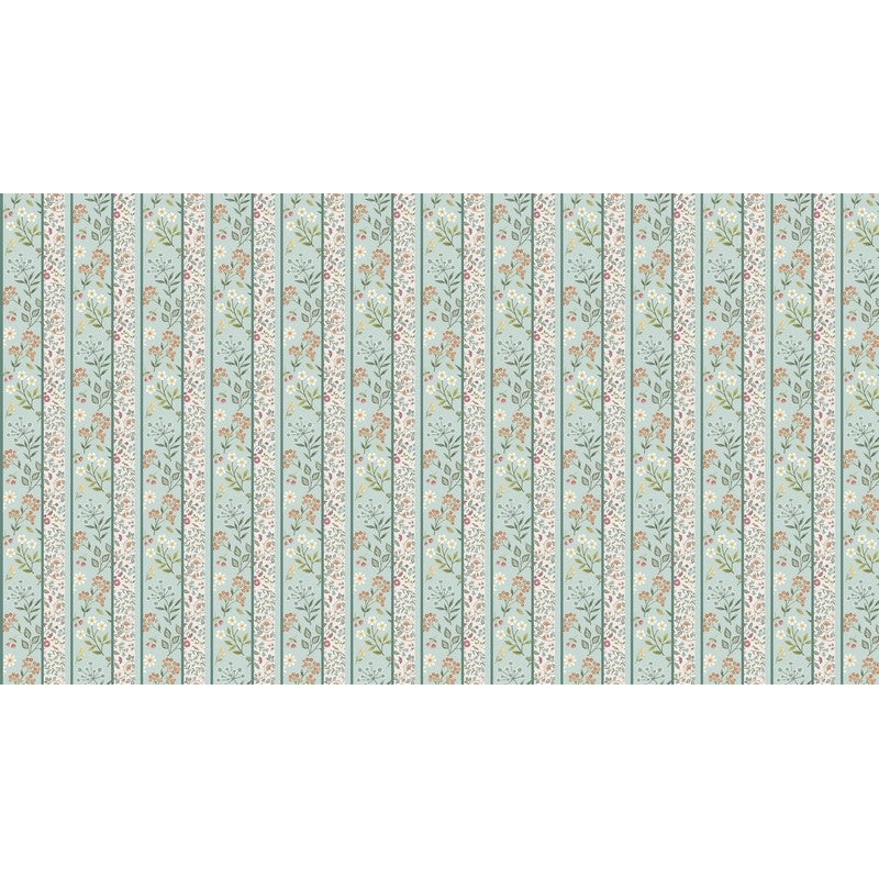 Woodland Heart - Small Stripe in Blue Multi - Deborah Edwards & Kathryn Christenson - Northcott