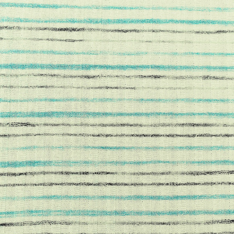 Aqua-Gray-White Poly Spandex Stretch 6x6 Rib Knit Fabric