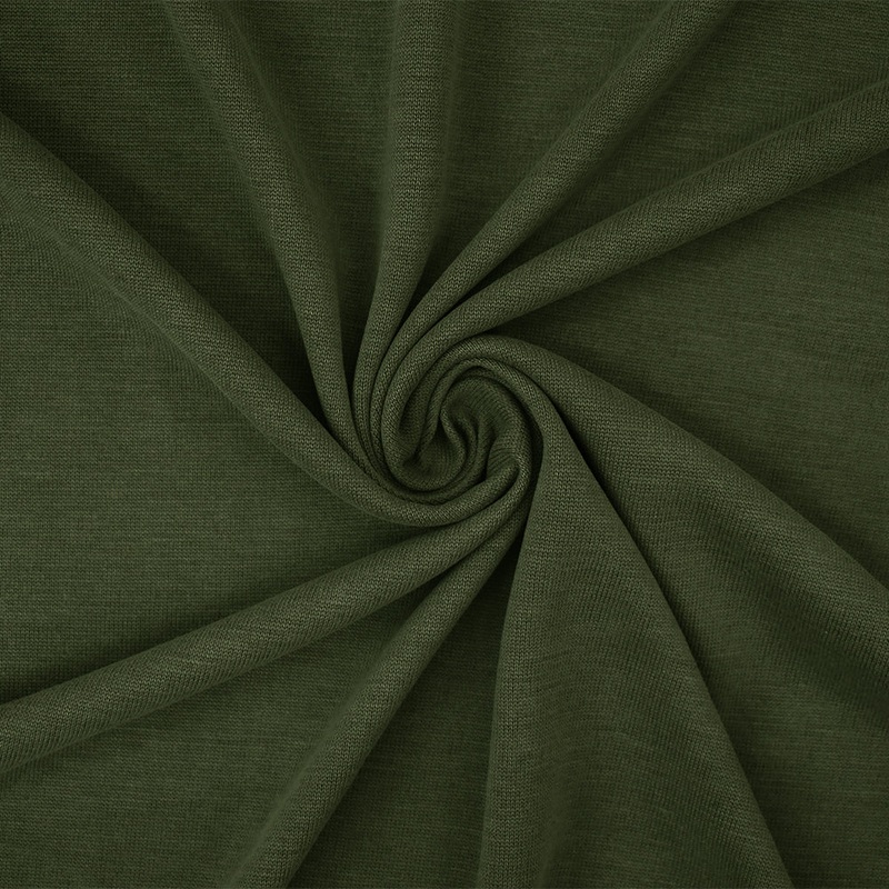 Army Green Washed Modal Poly Stretch Spandex Jersey Knit Fabric
