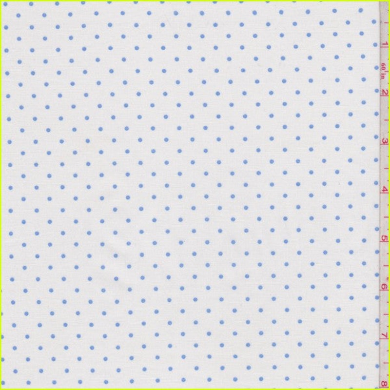 White/Sky Dot Cotton Fabric