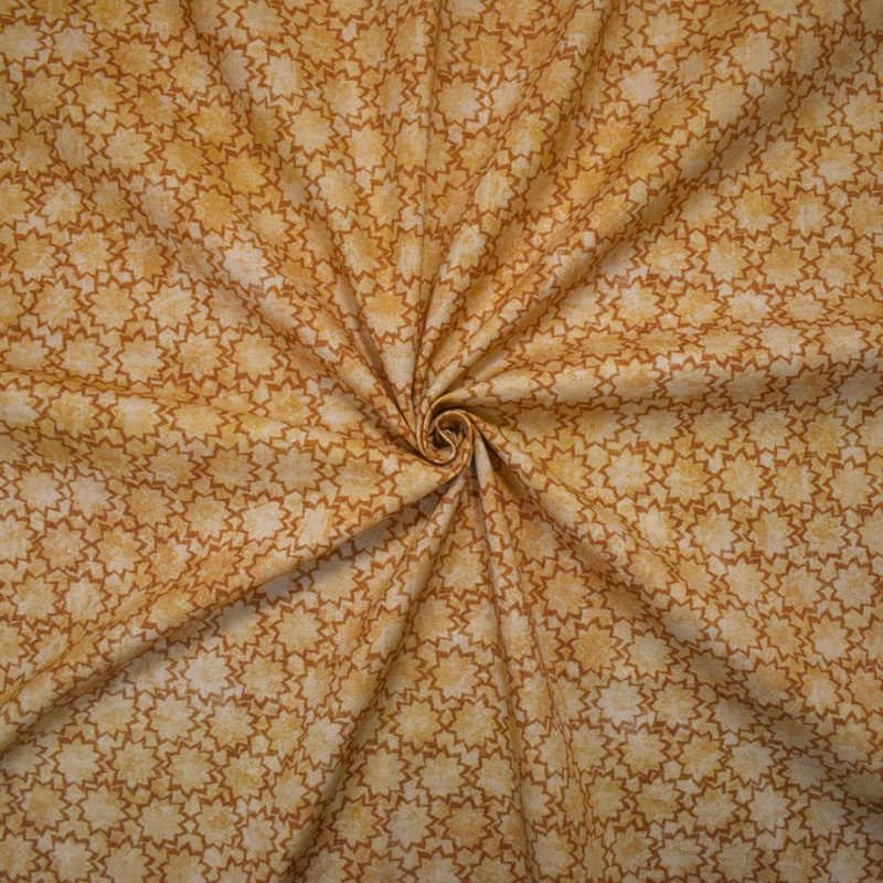 Beige-Brown Cotton Tim Coffey Tuscan Printed Cotton Quilting Woven Fabric