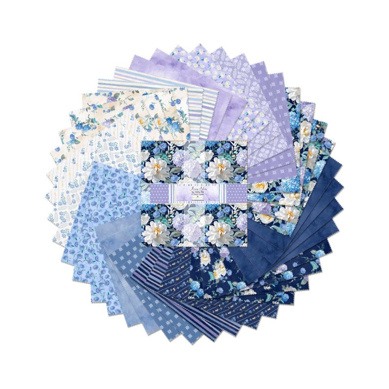 Morning Blooms Quilt Fabric - 10 Karat Crystals - set of 42 10" squares - 518 833 518