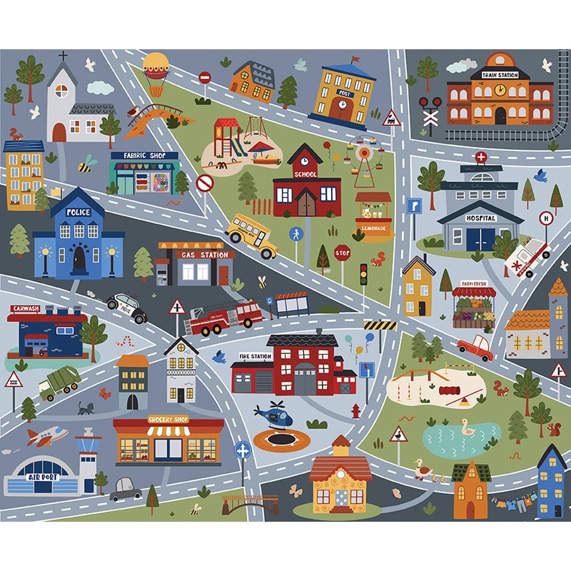 P363 - It Takes a Village Quilt Fabric - Play Mat Panel in Multi - P15468-PANEL - SOLD AS A 36" PANEL