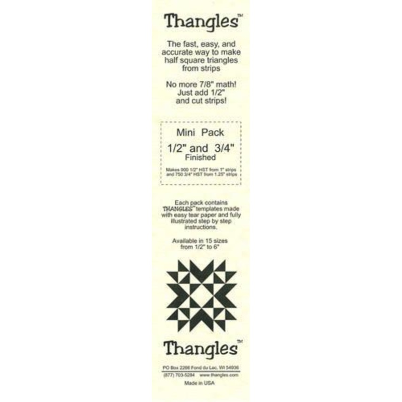 THNG Thangles Template Mini Pack 1/2" & 3/4" Finished - 00.MN