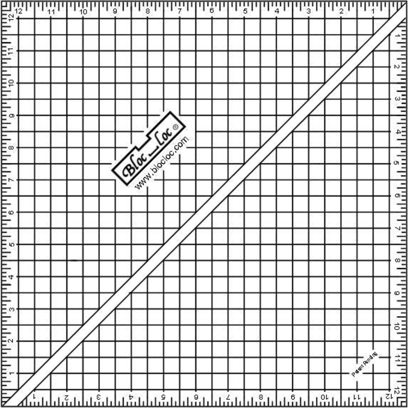 Bloc Loc Half Square Triangle Ruler 12.5 Inch - HST-12.5