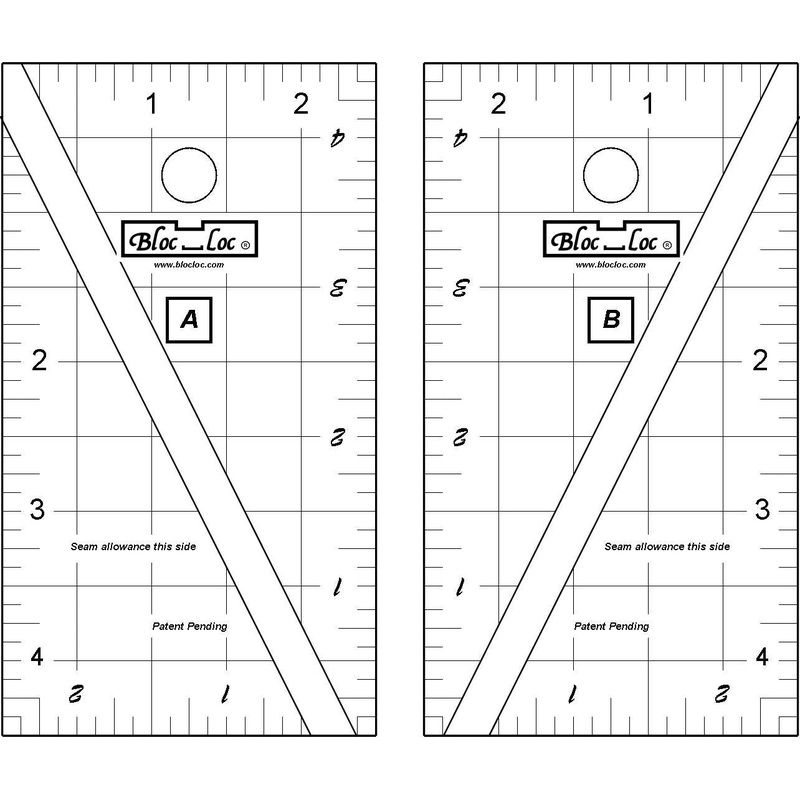 Bloc Loc Half Rectangle Triangle Small Ruler Set - HRT SET 2:1SM