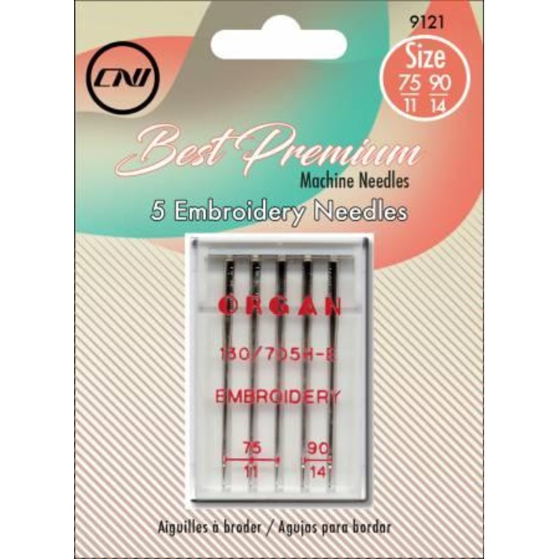 CHK Assorted Embroidery Needles Sizes 75/11 & 90/14 - 9121CV